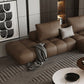 Dark Brown Faux Leather Sectional Stain-Resistant One Arm Sectional for Living Room Clearhalo 'furn' 'furn_sectionals' 'Furniture' 'Living Room Furniture' 'Sectionals' 1200x1200_449a05c0-dfc6-451d-b676-b71b4b828bad