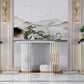 Glam Accent Table Rectangle Stone Console Table , 12.5 inch Wide