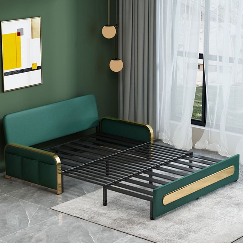 Modern Style 35.43"H Faux Leather Armless Sofa Bed for Apartment