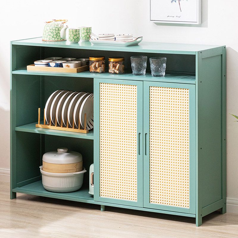 Moderne porte scorrevoli Server da pranzo Scheda in legno con archiviazione aperta