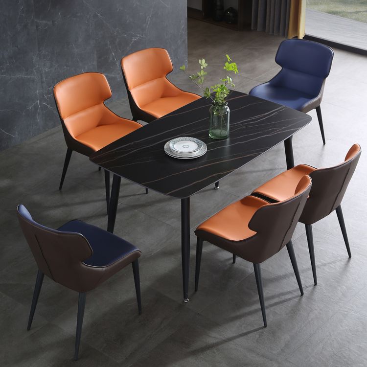 Contemporary Metal Dining Room Chairs Upholstered Linen Fabric Dining Chair for Indoor Use Clearhalo ' kitchen&dining_furn' 'Dining Chairs' 'Dining Tables & Seating' 'dining_chair' 'furn' 'furn_dining_chair' 'Furniture' 'furniture_dining_chair' 'Kitchen & Dining Furniture' 'kitchen' 1200x1200_449e184a-901f-4724-8f90-8b90ac6b6f49