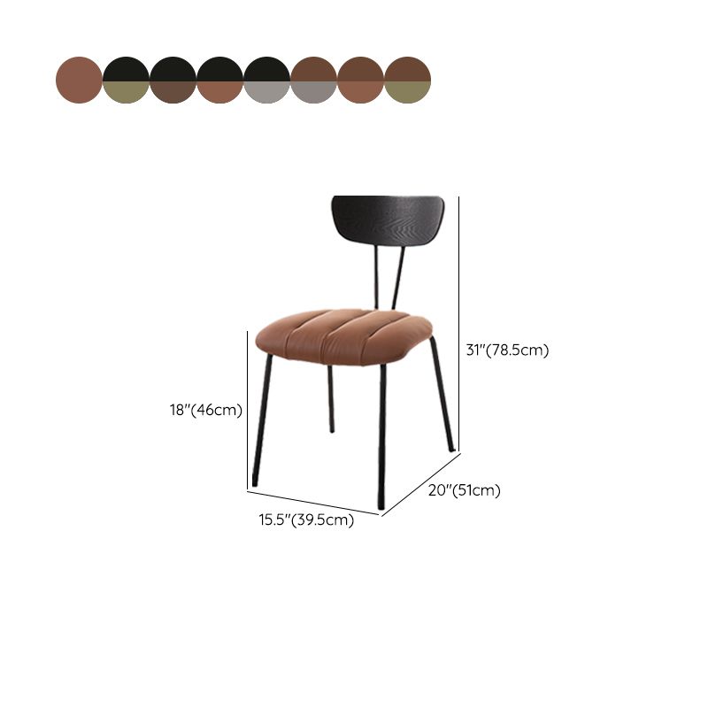 Silla lateral de estilo industrial Silla de comedor tapizada con base de metal