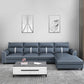Blue Modern Faux Leather Sectional/Sofa for Living Room, Stain-Resistant