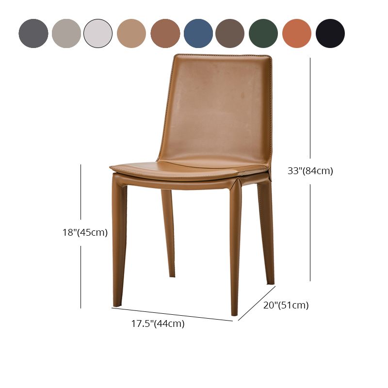 Modern Leather Armless Dining Chair Metal Dining Chairs for Restaurant Use Clearhalo ' kitchen&dining_furn' 'Dining Chairs' 'Dining Tables & Seating' 'dining_chair' 'furn' 'furn_dining_chair' 'Furniture' 'furniture_dining_chair' 'Kitchen & Dining Furniture' 'kitchen' 1200x1200_44a0007c-d6f1-4b9e-a0c3-c9b761ee8c3e