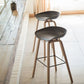 Scandinavian Bucket Stool Plastic Bar Stool with Solid Wood Legs