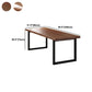 Modern Style Writing Desk Solid Wood Office Desk with Metal Base