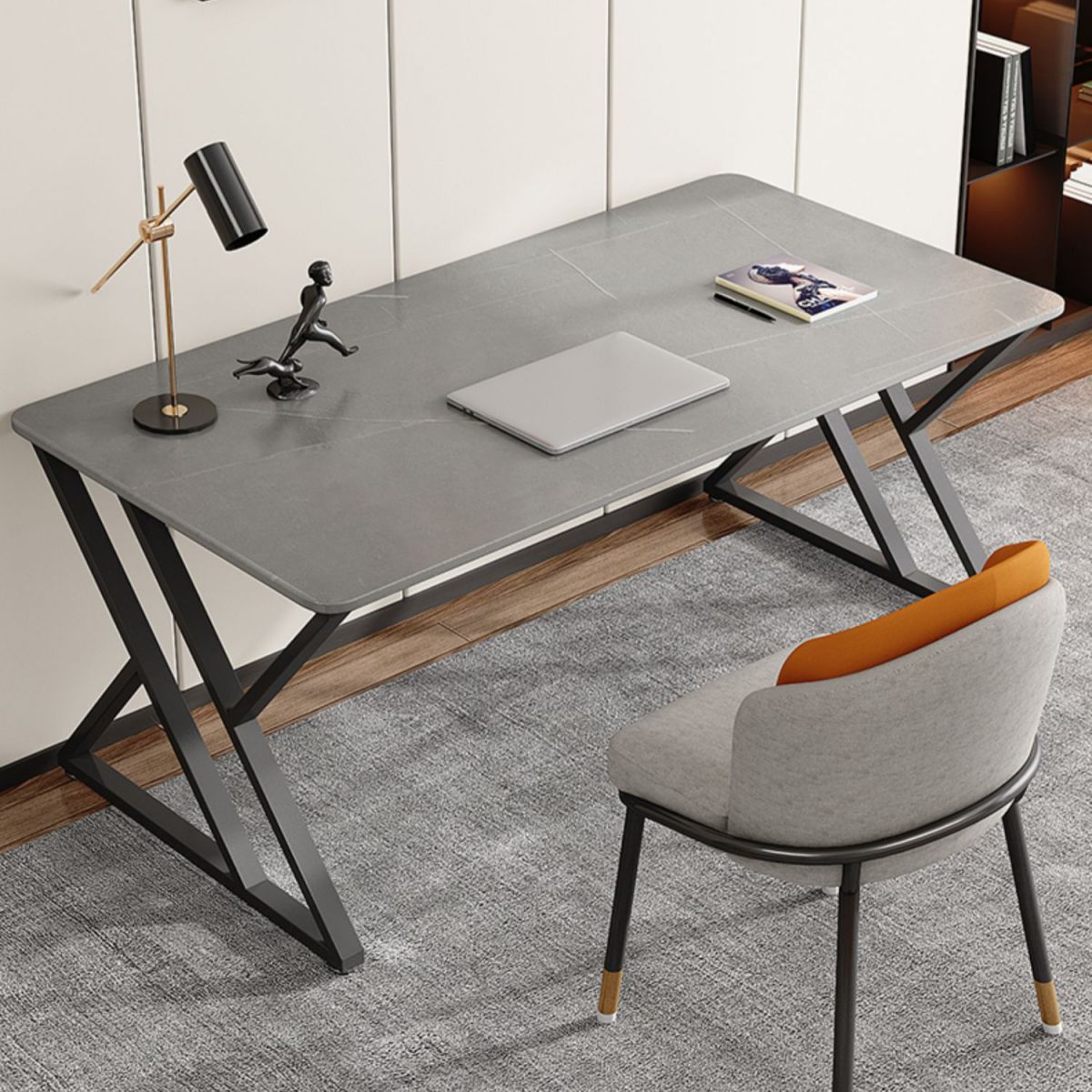 Contemporary Curved Office Desk Antique Finish Computer Desk Clearhalo 'furn' 'furn_office_desk' 'Furniture' 'Office Desks' 'Office Furniture' 'office_desk' 1200x1200_44a0fd4e-a527-47e1-a698-10b1e87b7740