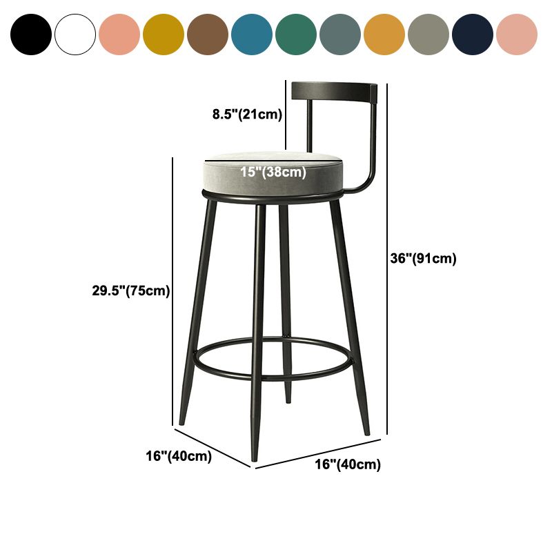 Contemporary  Low Back Home Stool Matte Finish Upholstered Bar Stools