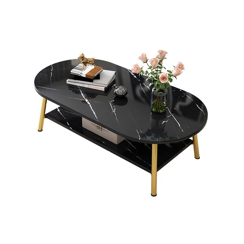 Oval/Round Storage Coffee Table Contemporary 4 Legs Cocktail Table for Home Clearhalo 'Coffee & Accent Tables' 'Coffee Tables' 'coffee_tables' 'Furniture' 'furniture_coffee_tables' 'Living Room Furniture' 1200x1200_44a48c30-3c97-4d32-85c8-a96a90e0a2b9