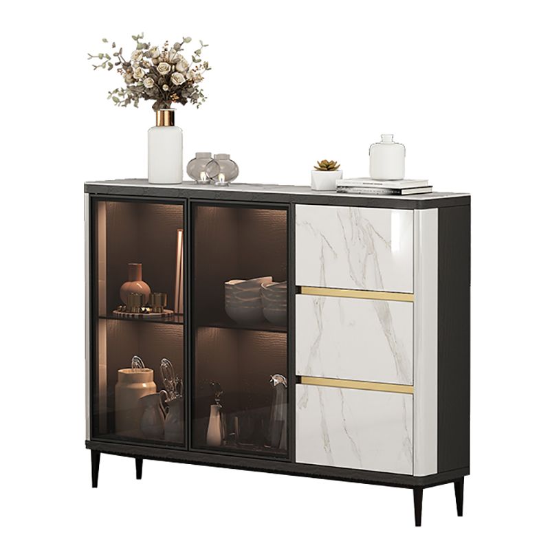 9.45"W Sideboard Contemporary Style Dining Server with 3 Drawers for Kitchen Dining Room Clearhalo 'buffet_sideboard' 'Buffets & Sideboards' 'furn' 'furn_buffet_sideboard' 'Furniture' 'Kitchen & Dining Furniture' 1200x1200_44a4ef81-3e86-428f-8073-56e7fe8c05e7