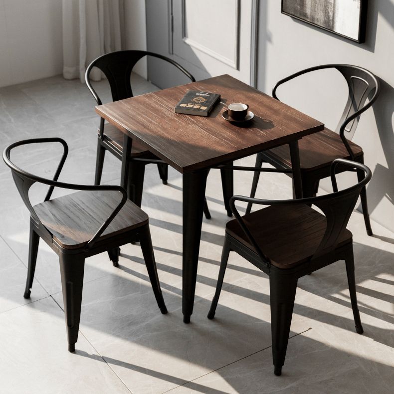 Industrial 4 Legs Pedestal Dining Table Pine Table for Dining Room Clearhalo 'Dining Tables & Seating' 'Dining Tables' 'dining_table' 'furn' 'furn_dining_table' 'Furniture' 'Kitchen & Dining Furniture' 1200x1200_44a57b00-8f0e-4a02-9fff-e6aced0154a7