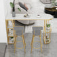 Modern Style Bar Table Set 1/3 Pieces Stone Bar table with Upholstered Stools Clearhalo 'Bar Furniture' 'furn' 'furn_home_bar_bar_sets' 'Furniture' 'Home Bars & Bar Sets' 'home_bar_bar_sets' 'Kitchen & Dining Furniture' 1200x1200_44a9b9fb-c6c6-4ad2-a6c3-a385b33ec280