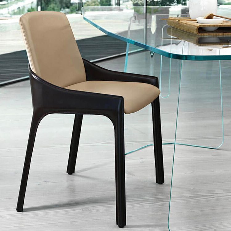 Contemporary Metal Dining Arm Chair Faux Leather Dining Chairs for Home Use Clearhalo ' kitchen&dining_furn' 'Dining Chairs' 'Dining Tables & Seating' 'dining_chair' 'furn' 'furn_dining_chair' 'Furniture' 'furniture_dining_chair' 'Kitchen & Dining Furniture' 'kitchen' 1200x1200_44aae713-e72d-45d4-a17f-4838548944a1