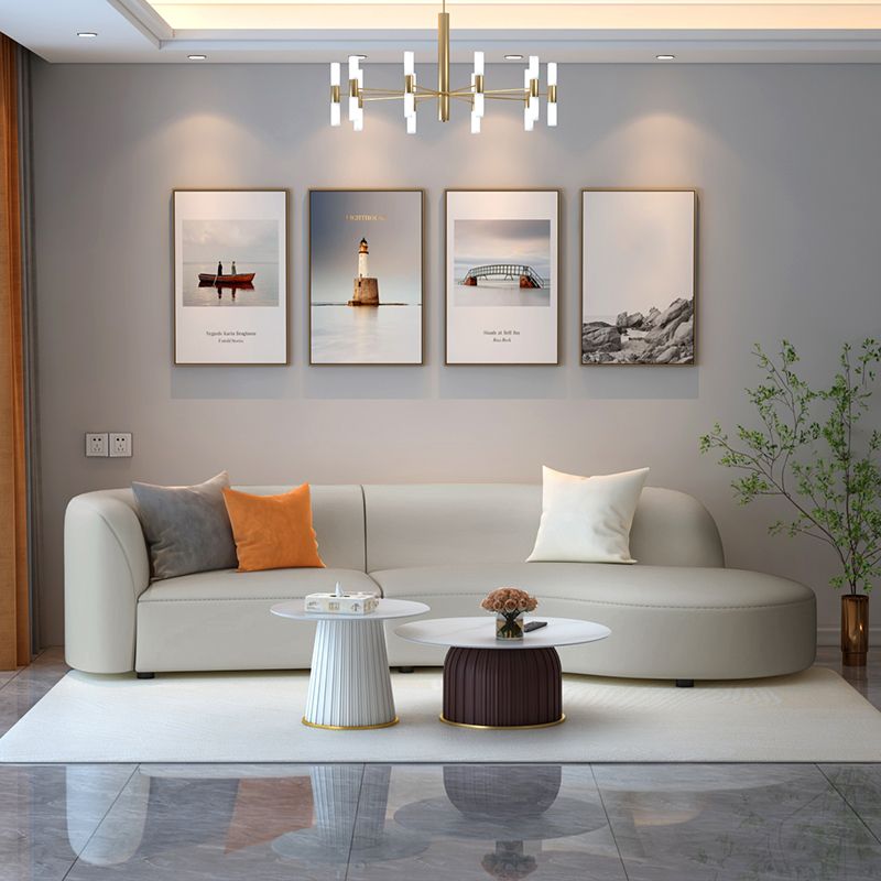 Grey Cushion Back Curved Sectional Sofa Scratch Resistant Sectionals Clearhalo 'furn' 'furn_sectionals' 'Furniture' 'Living Room Furniture' 'Sectionals' 1200x1200_44ac6ce0-3f44-4fc7-a386-d350d3fd9ca1