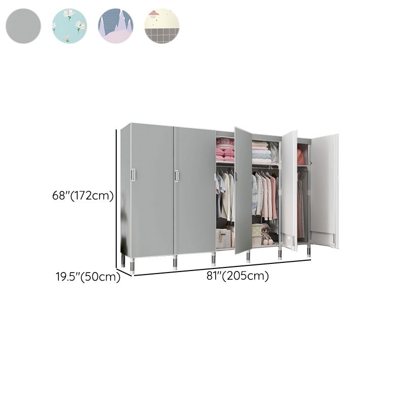 Hinged Wardrobe Armoire Modern with Legs Steel Wardrobe Closet for Home Clearhalo 'Armoires & Wardrobes' 'armoires_wardrobes' 'Bedroom Furniture' 'furn' 'furn_armoires_wardrobes' 'Furniture' 1200x1200_44ac6de3-1ed6-44bf-a214-242c56fa6e2f