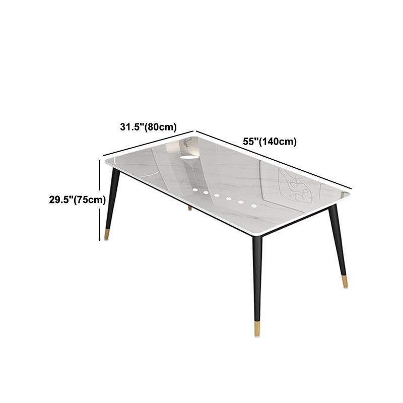 Glam Steel Dinette Set 1/4/5/7 Pieces Rectangle White Sintered Stone Top Dining Table Set Clearhalo 'Dining Room Sets' 'Dining Tables & Seating' 'dining_room_set' 'furn' 'furn_dining_room_set' 'Furniture' 'furniture_dining_room_set' 'Kitchen & Dining Furniture' 1200x1200_44afa7f5-8c9c-486f-89ad-703ece75c0e7