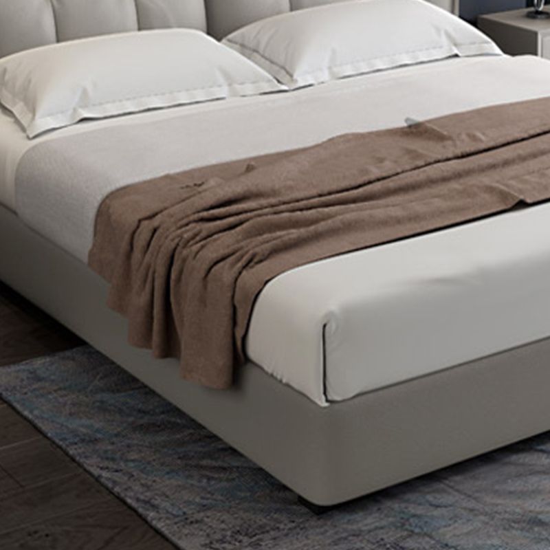 Modern Grey Wingback Bed with Rectangle Faux Leather Headboard Clearhalo 'Bedroom Furniture' 'Beds' 'furn' 'furn_beds' 'Furniture' 1200x1200_44b2de05-77ea-4d24-9275-0391999728c1