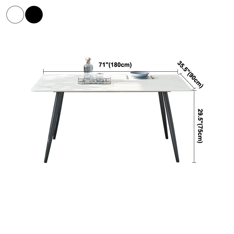 Metal Industrial Rectangle Dining Table Sintered Stone Top Table for Dining Room Clearhalo ' dining_table' 'Dining Tables & Seating' 'Dining Tables' 'furn' 'furn_dining_table' 'Furniture' 'furniture_dining_table' 'Kitchen & Dining Furniture' 'kitchen&dining_furn' 'kitchen' 'kitchen_dining_table' 1200x1200_44b2e0d0-e151-4750-9409-3075a2e53acd