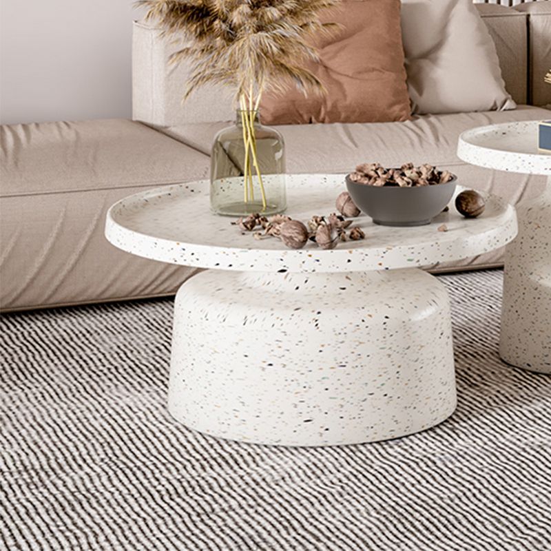 Modern Round Tray Top Cocktail Table Steel Pedestal Coffee Table Clearhalo 'Coffee & Accent Tables' 'Coffee Tables' 'coffee_tables' 'furn' 'furn_coffee_tables' 'Furniture' 'Living Room Furniture' 1200x1200_44b367f9-8cfb-4744-882f-bf809c66ca97