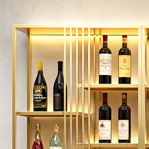 Modern Simple Floor Wine Rack Golden Wine Bottle Rack for Kitchen Clearhalo 'furn' 'furn_wine_racks' 'Furniture' 'Kitchen & Dining Furniture' 'Wine Racks' 'wine_racks' 1200x1200_44b3c412-f17b-4daf-804d-94d88187a00a