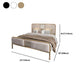 Glam Metallic Open-Frame Bed with Fabric Upholstered Headboard Clearhalo 'Bedroom Furniture' 'Beds' 'furn' 'furn_beds' 'Furniture' 1200x1200_44b3dd5f-8b32-4b0c-b0a6-626a868c90ca