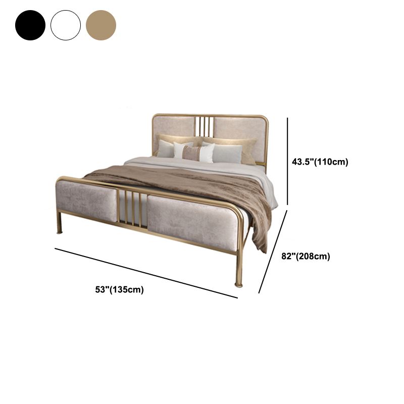 Glam Metallic Open-Frame Bed with Fabric Upholstered Headboard Clearhalo 'Bedroom Furniture' 'Beds' 'furn' 'furn_beds' 'Furniture' 1200x1200_44b3dd5f-8b32-4b0c-b0a6-626a868c90ca