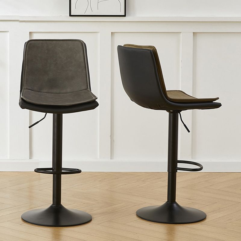 Scandinavian Adjustable Height Swivel Bar Stool Leather Upholstered Bar Stool Clearhalo 'Bar Furniture' 'Bar Stools' 'bar_stools' 'furn' 'furn_bar_stools' 'Furniture' 'Kitchen & Dining Furniture' 1200x1200_44b427af-443f-4750-b9d3-4895505d2827