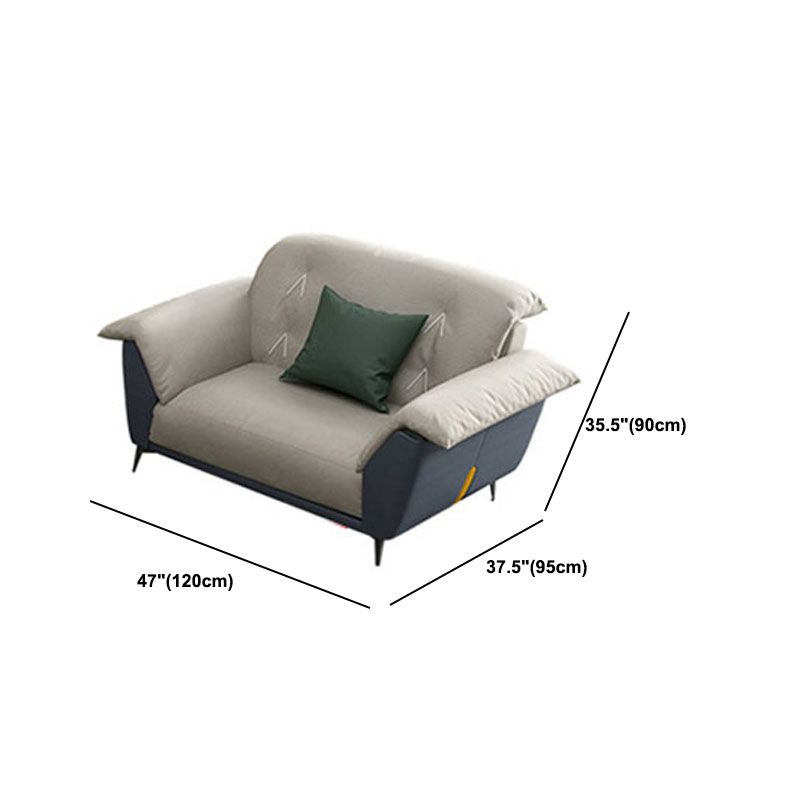 Sewn Pillow Back Sofa Modern Style 34.64" H Faux Leather Sofa Clearhalo 'furn' 'furn_sofas' 'Furniture' 'Living Room Furniture' 'Sofa' 'sofas' 1200x1200_44b56d95-8e2c-4bce-9626-b6a44cfd681b