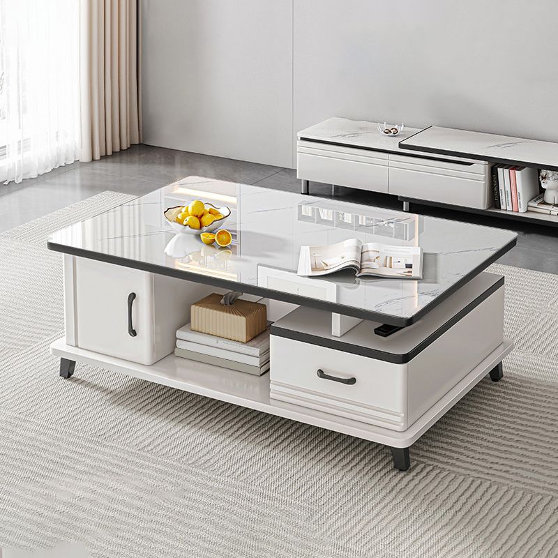 Rectangle Single Stone Coffee Table 4 Legs Coffee Table with Storage Clearhalo 'Coffee & Accent Tables' 'Coffee Tables' 'coffee_tables' 'furn' 'furn_coffee_tables' 'Furniture' 'Living Room Furniture' 1200x1200_44b6f154-3843-4301-b33c-cb5645e4bcd4