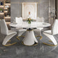 Round Dining Table Set with Padded Chairs 1/5/7 Pieces White Dining Set for Home