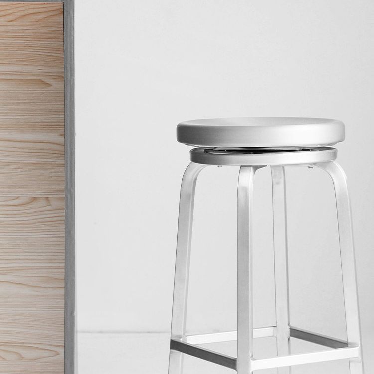 Contemporary Backless Metal Counter Stool with 4 Legs for Dining Room Clearhalo 'Bar Furniture' 'Bar Stools' 'bar_stools' 'furn' 'furn_bar_stools' 'Furniture' 'Kitchen & Dining Furniture' 1200x1200_44b848ec-e6d4-4acb-a8cf-34147afeb730