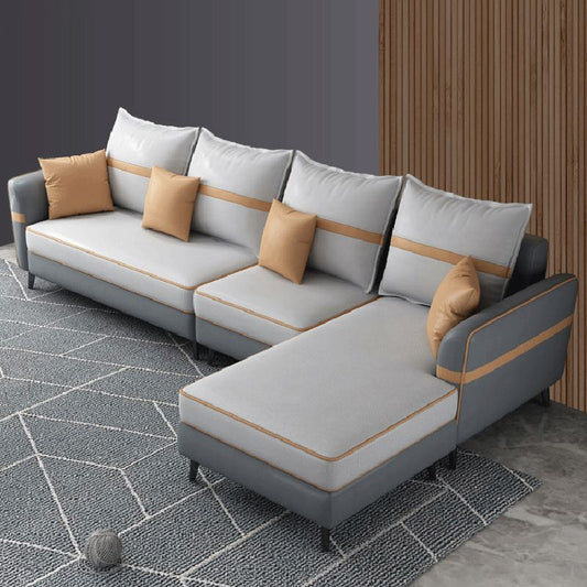 L-shape 4-seat 29.52" H Sectional Modern Flared Arm Sectional