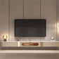Glam – meuble TV en marbre blanc, Console de rangement fermée, support multimédia TV pour salon