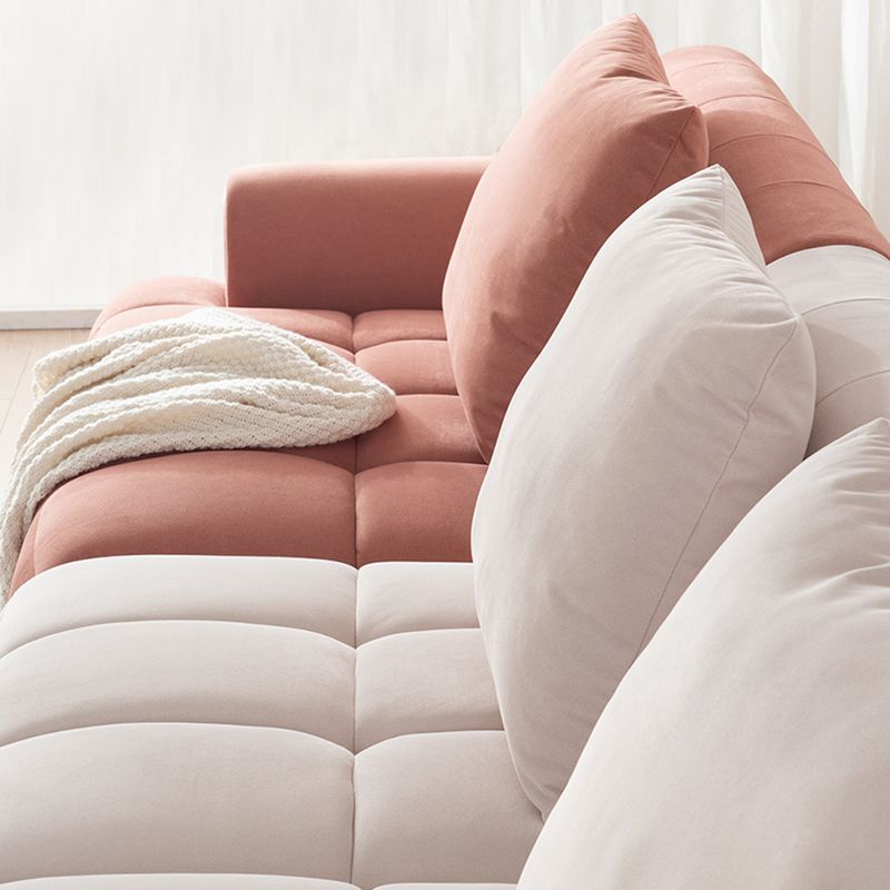 Fluwelen elementen met verzonken arm, moderne sectionele set met kussens