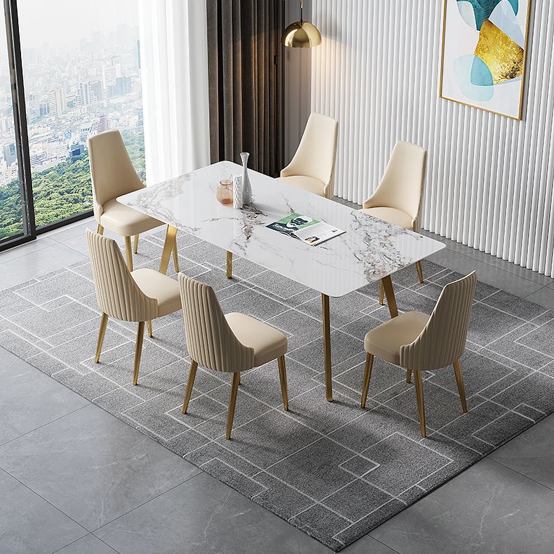 Luxury Sintered Stone Dining Table Rectangle Table with Metal Base and 4 Legs Clearhalo ' dining_table' 'Dining Tables & Seating' 'Dining Tables' 'furn' 'furn_dining_table' 'Furniture' 'furniture_dining_table' 'Kitchen & Dining Furniture' 'kitchen&dining_furn' 'kitchen' 'kitchen_dining_table' 1200x1200_44b9543e-a328-4657-bbea-378f584edcf4
