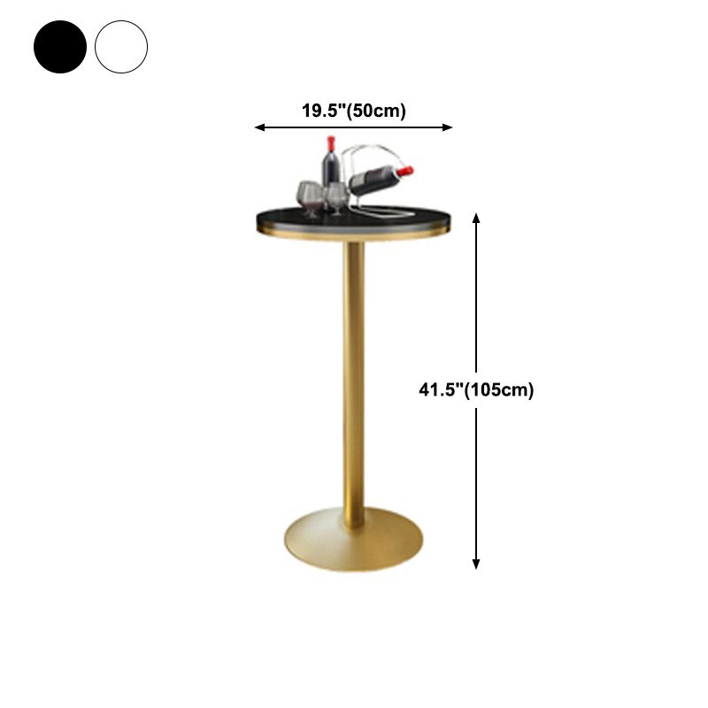 Glam Style Gold Iron Bar Table 19.6"W Top Marble Indoor Bistro Table with Pedestal Clearhalo 'Bar Furniture' 'Bar Tables' 'bar_tables' 'furn' 'furn_bar_tables' 'Furniture' 'furniture_bar_tables' 'Kitchen & Dining Furniture' 'kitchen&dining_furn' 'kitchen' 1200x1200_44b99e07-a6b5-43d4-8bdf-92551f8347ab