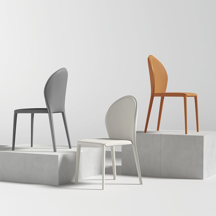 Hedendaagse faux lederen armloos eet- en accentstoelen voor thuis