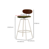 Modern Upholstered Faux Leather Low Back Bar Stools with Metal Base