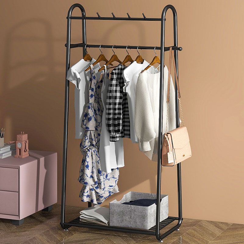 Glam Coat Rack Metal Framed Hanging Rail and Lower Shelf Coat Hanger Clearhalo 'Entry & Mudroom Furniture' 'furn' 'furn_hall_tree_coat_racks' 'Furniture' 'Hall Trees & Coat Racks' 'hall_tree_coat_racks' 1200x1200_44bc7d5e-907d-4171-8694-24951e01cf13
