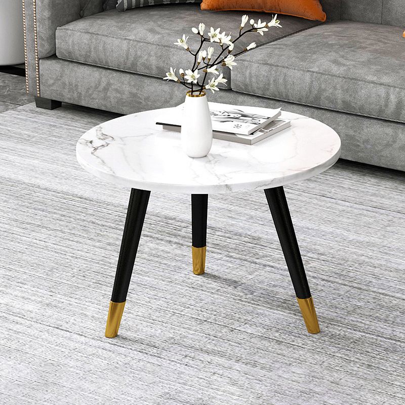 Contemporary Round Coffee Table with 3 Metal Legs and Wooden Top Clearhalo 'Coffee & Accent Tables' 'Coffee Tables' 'coffee_tables' 'furn' 'furn_coffee_tables' 'Furniture' 'Living Room Furniture' 1200x1200_44bd0e19-bc50-4f90-a37c-4a8d69cd7403