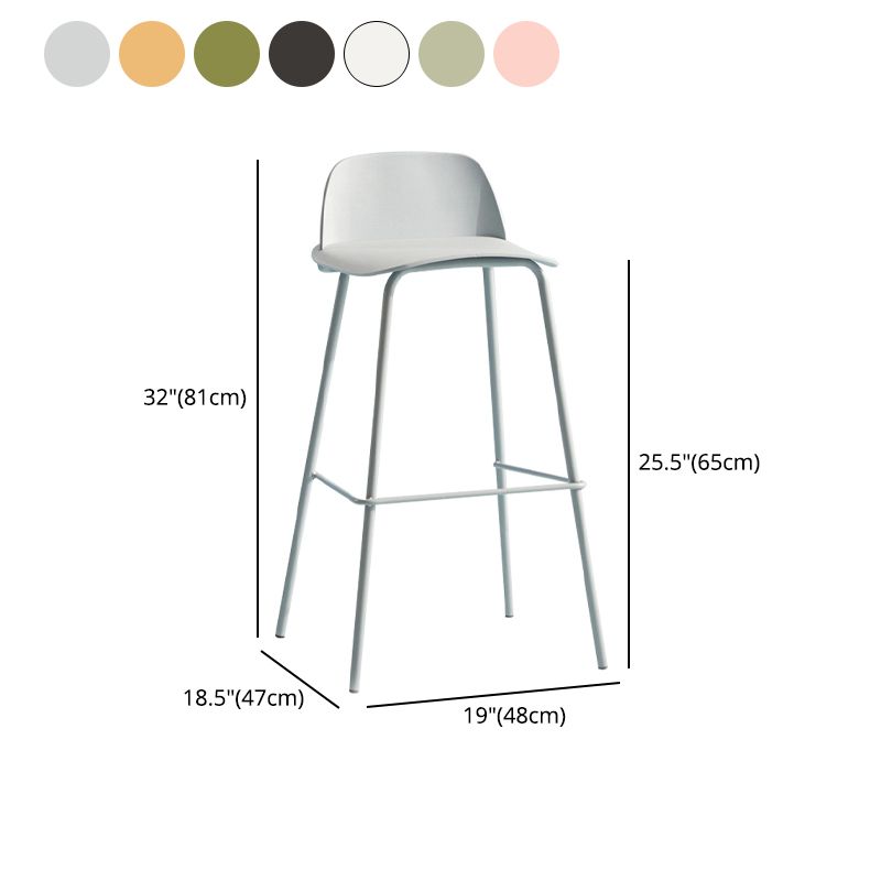 Scandinavian Living Room Low Back Stool Matte Finish Plastic Barstool Clearhalo 'Bar Furniture' 'Bar Stools' 'bar_stools' 'furn' 'furn_bar_stools' 'Furniture' 'furniture_bar_stools' 'Kitchen & Dining Furniture' 1200x1200_44bd419e-e562-44c4-b70a-110b0ba5ad39