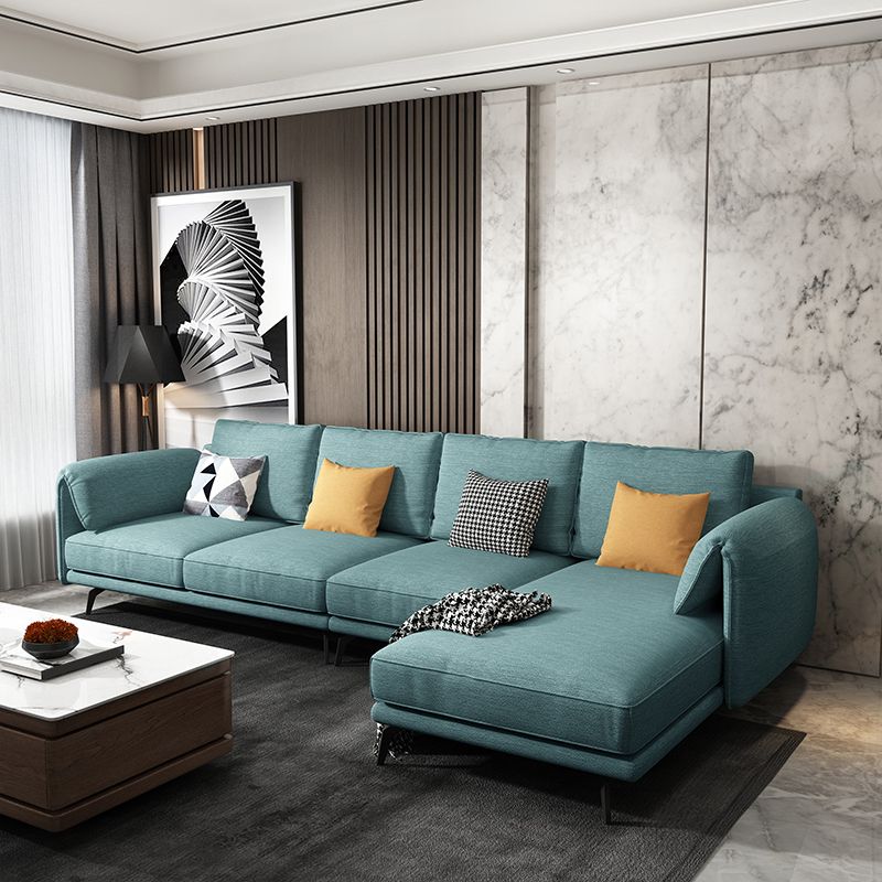 Contemporary Pillow Top Arms Sectional with Pillow Back for 4 People