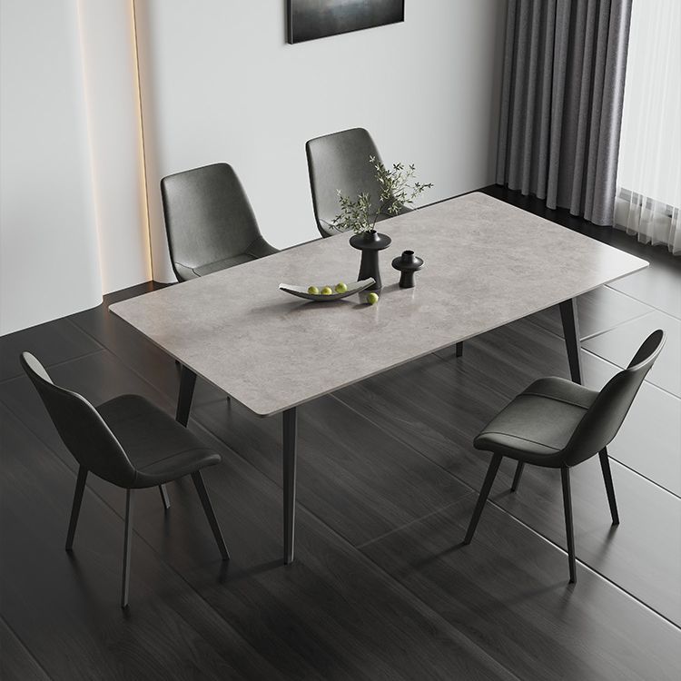 Set da pranzo moderno con piano in pietra sinterizzata Set tavolo da pranzo rettangolare 1/4/5 pezzi