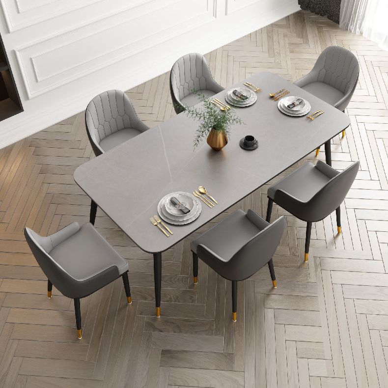 Sintered Stone Dining Table Traditional Luxury 4 Legs Dining Table Clearhalo 'Dining Tables & Seating' 'Dining Tables' 'dining_table' 'furn' 'furn_dining_table' 'Furniture' 'furniture_dining_table' 'Kitchen & Dining Furniture' 'kitchen' 'kitchen_dining_table' 1200x1200_44bea76a-e10b-415f-bfa2-69b4335ce9c8