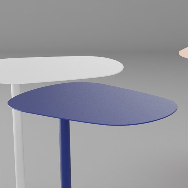 Rectangular Metal Table with Pedestal Base Base Medieval Modern Style Side Table