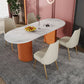 Oval Sintered Stone White Table Luxury Double Pedestal Table for Dining Room Clearhalo ' dining_table' 'Dining Tables & Seating' 'Dining Tables' 'furn' 'furn_dining_table' 'Furniture' 'furniture_dining_table' 'Kitchen & Dining Furniture' 'kitchen&dining_furn' 'kitchen' 'kitchen_dining_table' 1200x1200_44bf6a6d-3fbf-4349-bed3-f03d3eb269ac