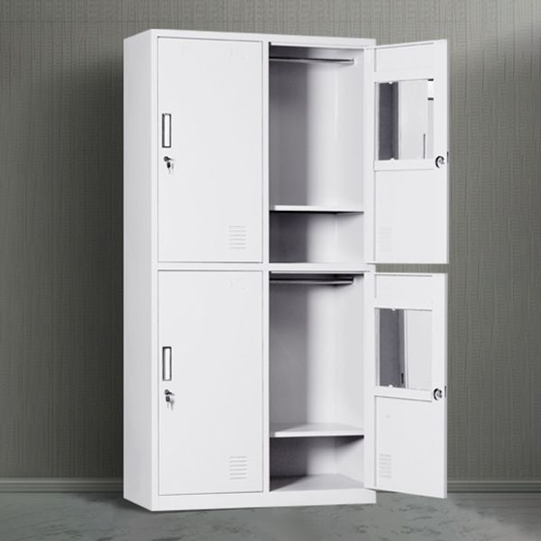 Metal Gray Cabinet for Bathroom Contemporary Storage Cabinet with Hinged Doors Clearhalo 'Armoires & Wardrobes' 'armoires_wardrobes' 'Bedroom Furniture' 'furn' 'furn_armoires_wardrobes' 'Furniture' 1200x1200_44bfab84-4032-4806-8def-02e194dfa739