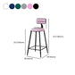 Modern Armless Backrest Counter Stool Iron Cafe Bar Stool with Velvet Cushion and Pedal Clearhalo 'Bar Furniture' 'Bar Stools' 'bar_stools' 'furn' 'furn_bar_stools' 'furniture_bar_stools' 'Kitchen & Dining Furniture' 'kitchen&dining_furn' 'kitchen' 'kitchen_furn' Furniture' 1200x1200_44c0deec-715d-44aa-8583-677489fbab2a