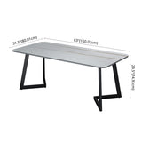 Modern Style Sintered Stone Dining Set with Rectangle Shape Table and Double Pedestal Base Clearhalo 'Dining Room Sets' 'Dining Tables & Seating' 'dining_room_set' 'furn' 'furn_dining_room_set' 'Furniture' 'furniture_dining_room_set' 'Kitchen & Dining Furniture' 'kitchen&dining_furn' 'kitchen' 1200x1200_44c11241-7438-4072-b226-0bc75b48fc70