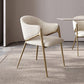 Metal Solid Back Arm Dining Chair Glam Chair for Dining Room